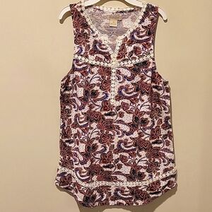 ❤️ NWOT! LUCKY BRAND BOHO TANK TOP - FLORAL PAISLEY, XS